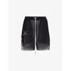 RICK OWENS RICK OWENS WOMEN'S BLACK X CHAMPION BRAND-EMBROIDERED STRETCH-WOVEN SHORTS