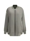 Rick Owens Oversized Peter Bomber Jacket With Smooth Finish In Gray
