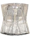 Rick Owens Women Bustier With Crackle Effect In Brown