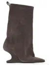 Rick Owens Cantilever Sharp Flared Boots In Brown