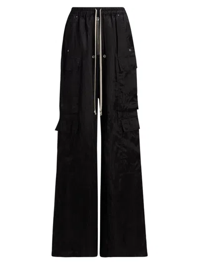 RICK OWENS WOMEN'S CARGOBELAS WIDE-LEG CARGO PANTS