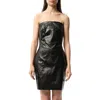Rick Owens Black Bustier Denim Minidress In Black