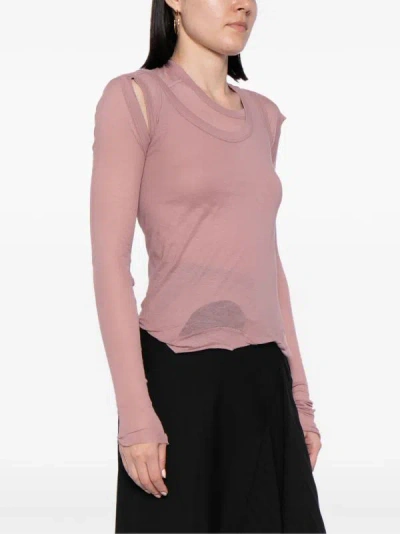 Rick Owens T-shirt  Woman Color Pink In 63 Dusty Pink