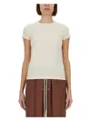 Rick Owens Cropped Level Tee T-shirt White In Multicolour