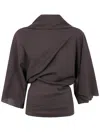 Rick Owens Wide Sleeve Top In Brown