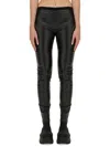Rick Owens Skinny Fit Leggings Shiny Finish In Black