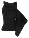 Rick Owens Double Banded Knit Top Clothing In Black
