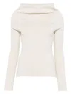 Rick Owens Draped Long-sleeves Top In Ivory