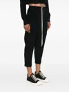Rick Owens Womens Black Astaires Drawstring Crop-leg High-rise Wool Trouser In 09 Black