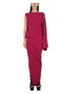 Rick Owens Edfu Gown In Cocoon Silk Blend Crepe Clothing In Fuchsia