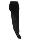 Rick Owens Semi-transparent Long Skirt With Front Draping In Black