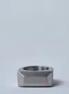 Rick Owens Women Etched Beveled Ring In Metallic