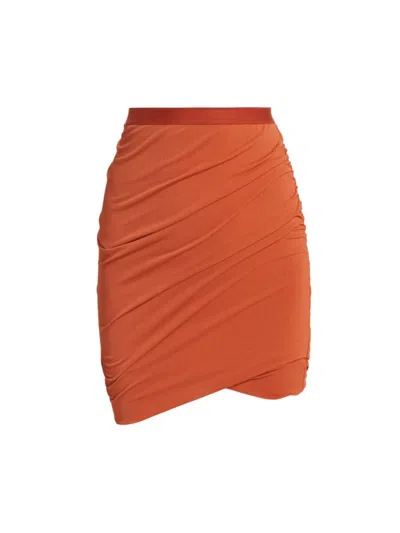 Rick Owens Women's Gonna Jade Gathered Miniskirt In Tangerine