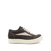 Rick Owens Women Black Low Top Sneakers With Contrasting Stitching In Leather Woman In Black