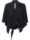 Rick Owens Tie-front Cape Top In Blue