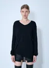 Rick Owens V-neckline Long Sleeves Asymmetric Hem Soft Texture