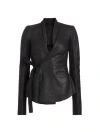 RICK OWENS WOMEN'S HOLLYWOOD LEATHER & WOOL WRAP TOP