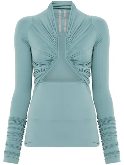 Rick Owens Women Jersey Ls Prong In Blue
