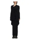 Rick Owens Draped Hem Knit Cardigan In Black
