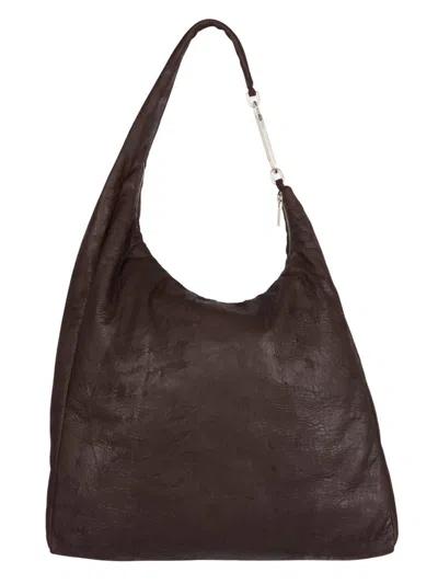 Rick Owens Women Leather Bag - Gemini Bag Brown