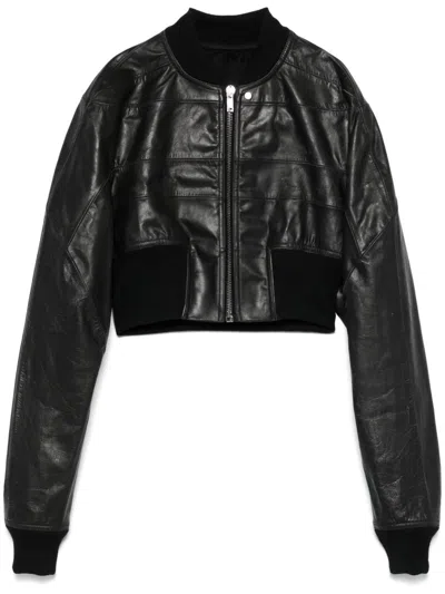 Rick Owens Women Leather Bomber Jacket