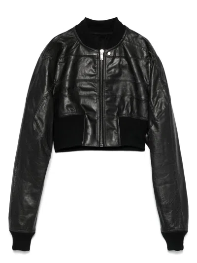 RICK OWENS WOMEN'S LEATHER BOMBER JACKET