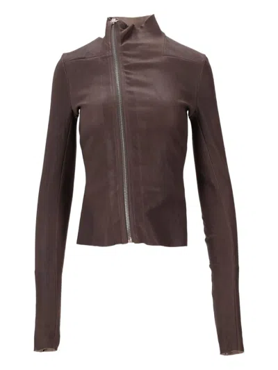Rick Owens Women's Leather Jacket - Gary In Brown