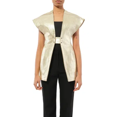 Rick Owens Women's Leather Jacket In Platinum