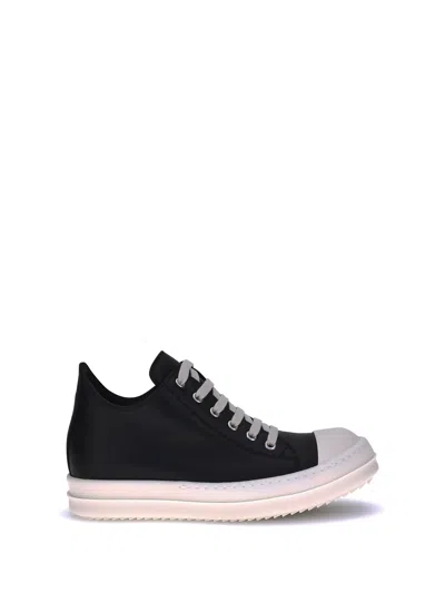 Rick Owens Women Leather Sneakers In Black