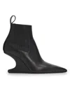 Rick Owens Ankle Boot With Pointed Toe And Sculptural Heel In Black