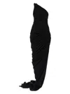 Rick Owens Maxi Abito Monospalla Lido In Black