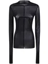 Rick Owens Fitted High Neck Top In Luxurious Cupro-elastane Blend In Black
