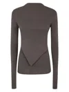 Rick Owens Long Sleeve Babel Top In Grey