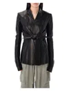 Rick Owens Tailored Wrap Ls Strutter Jacket In Black