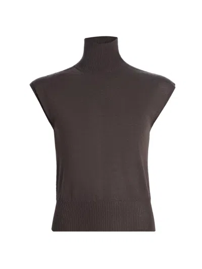 Rick Owens Wool Turtleneck Sweater In Brown