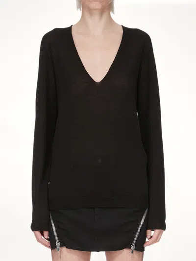 RICK OWENS WOMEN'S MERINO V-NECK PULL