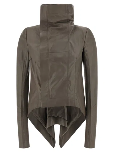Rick Owens Naska Biker Jacket In Gray