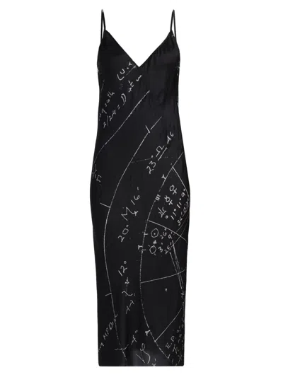 Rick Owens Women's Natal Chart Print Slipdress In Black