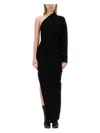 Rick Owens One-shoulder Column Maxi Dress In Black