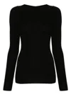 Rick Owens Ribbed-knit Long-sleeved T-shirt In 09