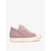 RICK OWENS RICK OWENS WOMENS PALE PINK SERRATED-SOLE LEATHER LOW-TOP TRAINERS