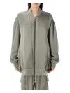 Rick Owens Oversized Peter Bomber Jacket With Smooth Finish In Celadon