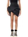 Rick Owens Women's Porterville Draped Mini Skirt In Black