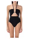 Rick Owens Prong Bather One-piece Swimsuit In Black