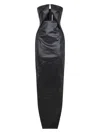 Rick Owens Form-fitting Black Evening Dress With Cutout Neckline In Black