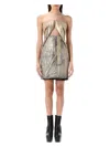 Rick Owens Prong Mini Dress In Gold