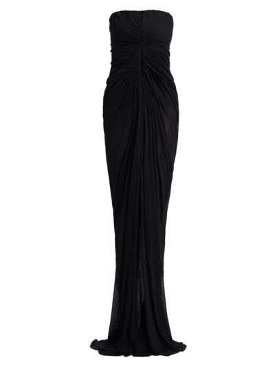 Rick Owens Women's Radiance Draped Cotton Bustier Gown In Black