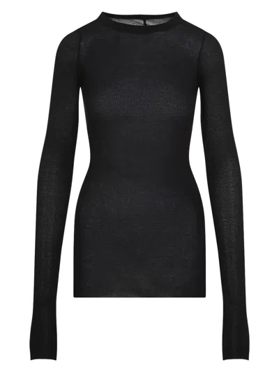 Rick Owens Women's Rib Ls T Top In Black