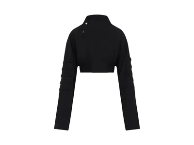 Pre-owned Rick Owens Women's  Anthem Flight Bomber Jacket In Black