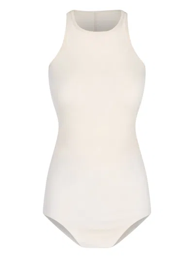Pre-owned Rick Owens Women's  Basic Rib Tank In Natural